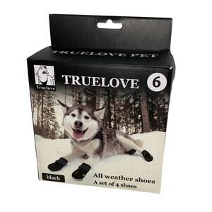 Truelove Dog Shoes Size 7 All Weather Boots Black Set of 4 NWT